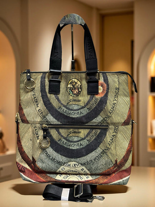Imported Designer Tote Bag with Classic Celestial Print