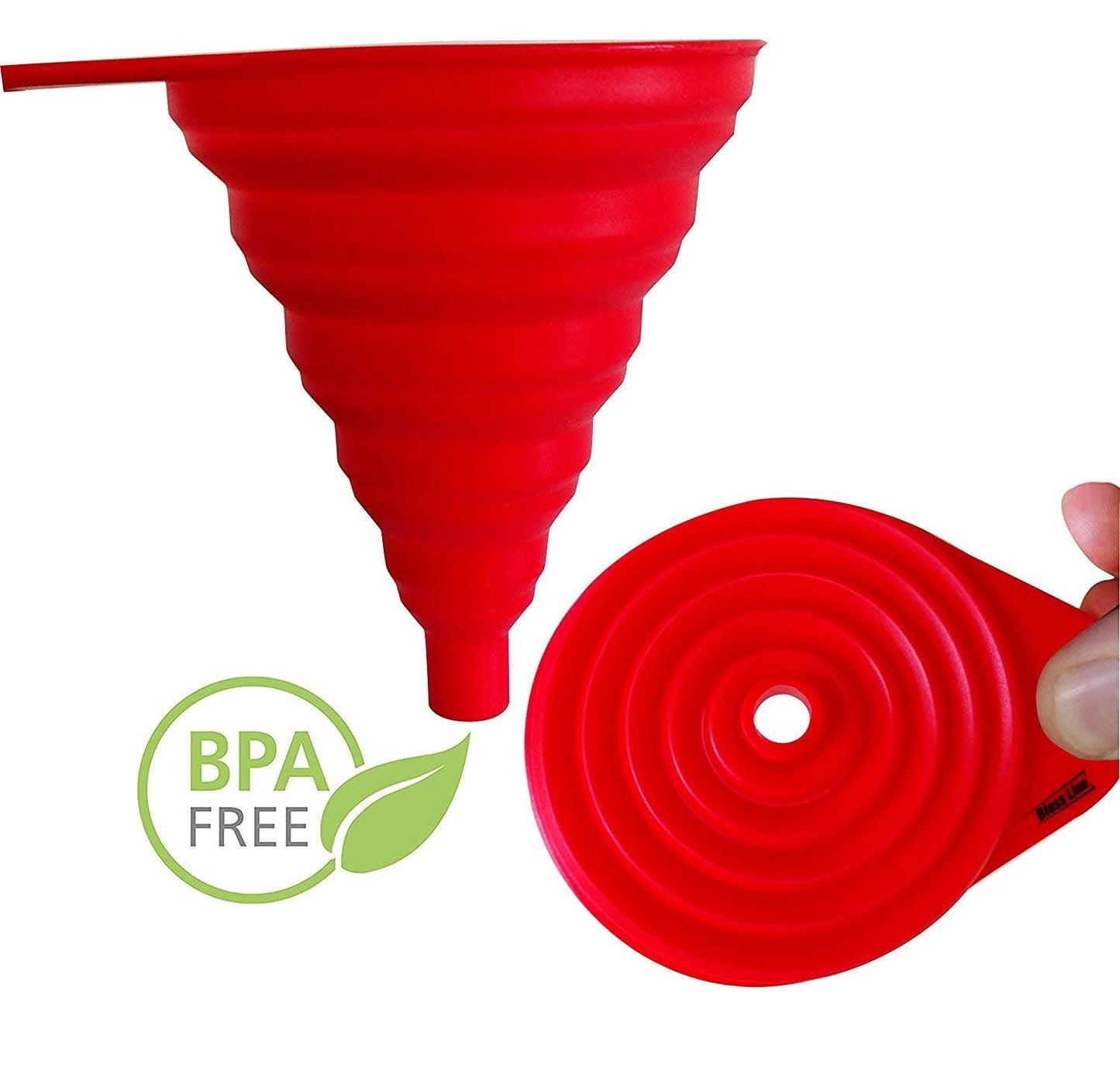 Silicone Collapsible Funnel, Foldable Kitchen Funnels Hopper for Water Bottle Liquid Powder Transfer, Collapsible Portable Funnel (2)