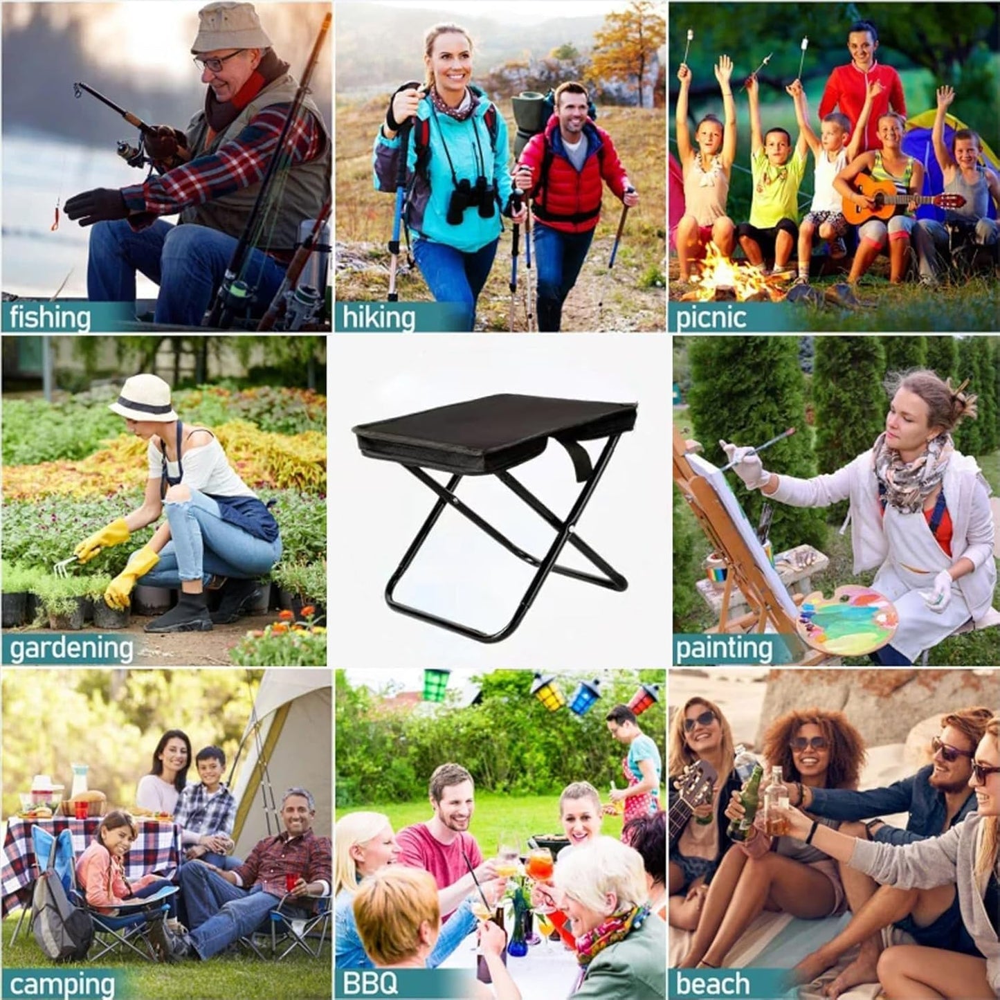 Foldable Camping Stool ! Portable Folding Stool ! Foldable Chair Camping Chair !