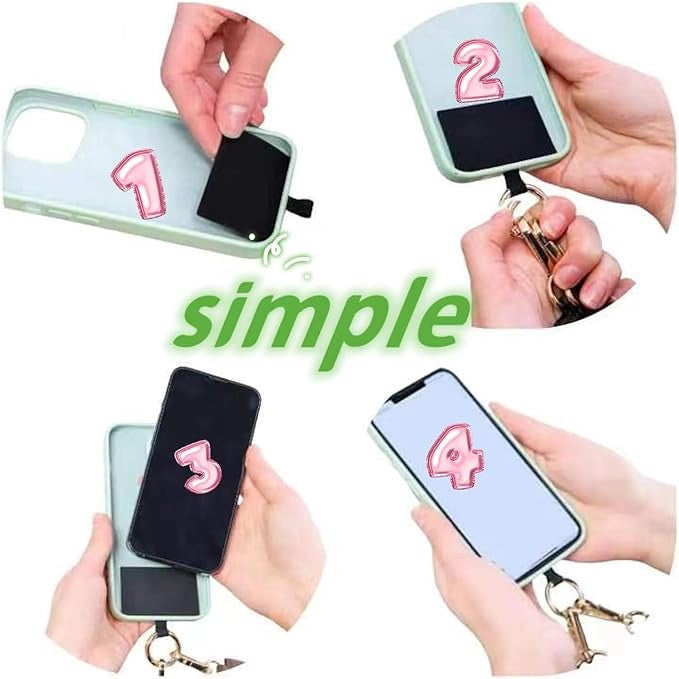 Phone Strap with Zippered Pouch, Detachable Clip and Go Strap with Leather Wallet Crossbody Adjustable Chain Lanyard Mobile String for Phones Sling Case, Gift for Women