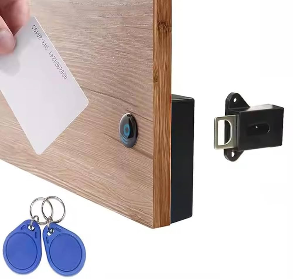 Intelligent Electronic Locks Invisible Sensor Cabinet Padlock Safety Protection Unlock Drawer Door Home Hardware, Smart Cabinet Lock, Electronic RFID Card Opening for Wardrobe
