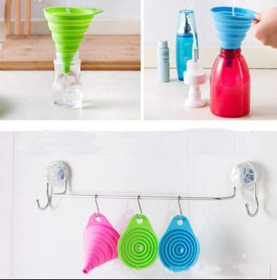 Silicone Collapsible Funnel, Foldable Kitchen Funnels Hopper for Water Bottle Liquid Powder Transfer, Collapsible Portable Funnel (2)