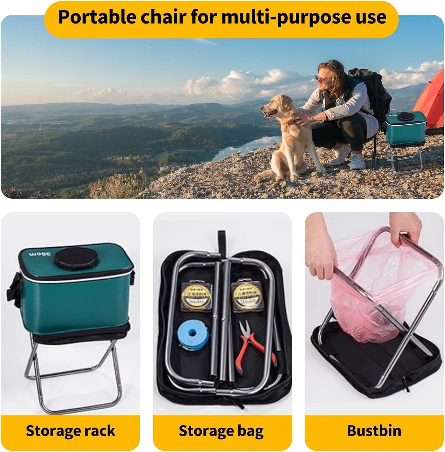 Foldable Camping Stool ! Portable Folding Stool ! Foldable Chair Camping Chair !