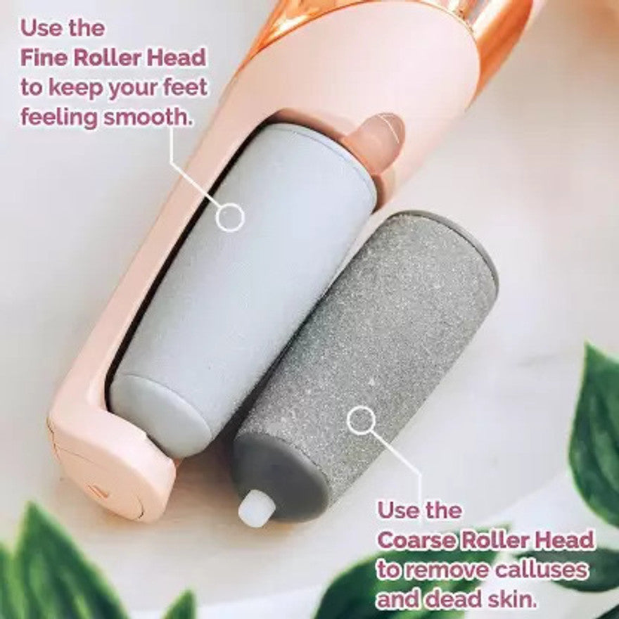 Foot Callus Remover for Dead Skin, Rechargeable Pedicure Device for Women Feet with 2 Roller Heads, Women Pedicure Kit for Feet