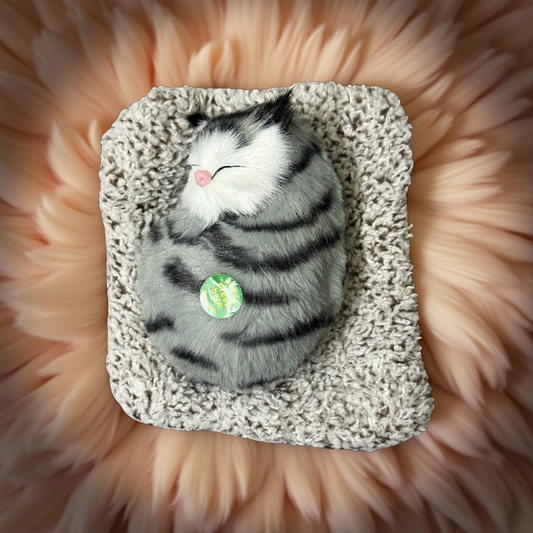 Sleeping Cat Toy with Sound | Soft Plush Cat Animal Toy for Children | Press Activated Realistic Sounds