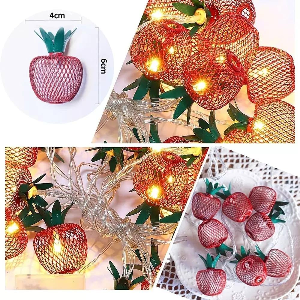 3 Meter 10 LED Apple Metal String Lights – Perfect for Indoor/Outdoor Decoration for Diwali, Christmas, Birthday, Navratri, and Valentine’s Day Gifts