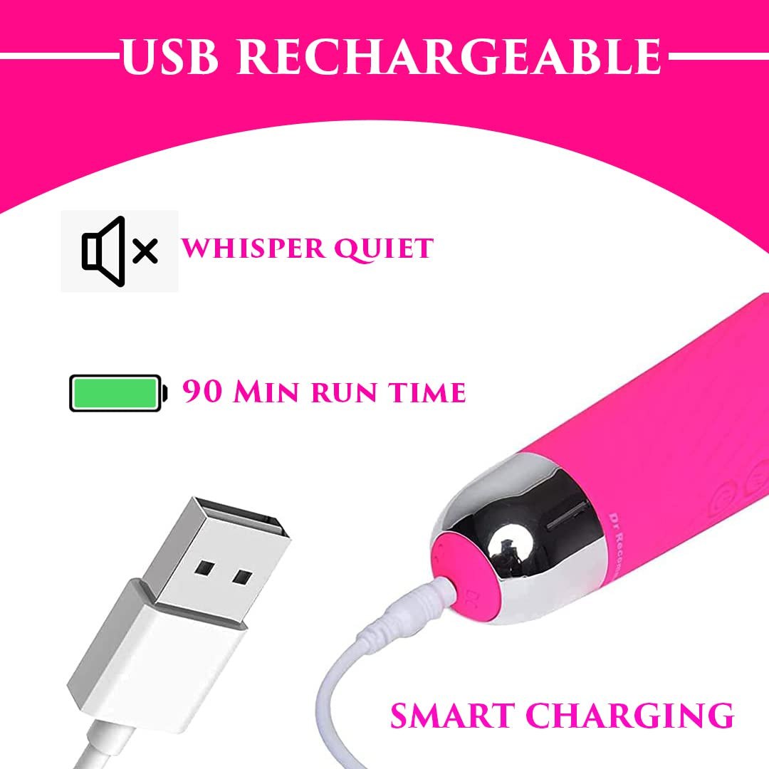 Electric Rechargeable Personal Body Wand Cordless Massager Machine with 20 Vibration Modes and Water Resistant for Full Body