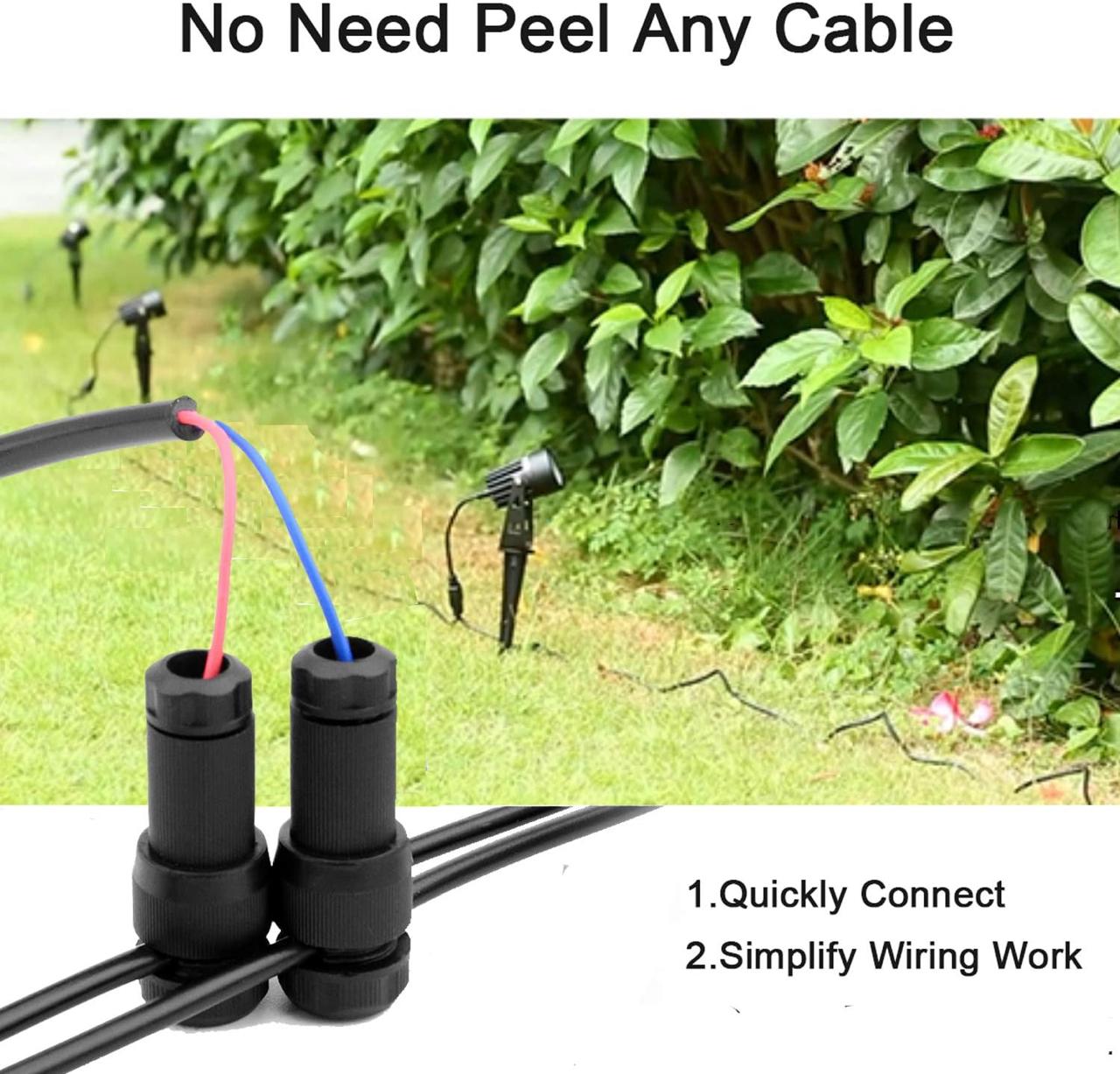 Low Voltage Landscape Lighting Cable Connector - 12-20 Gauge Wire Connectors for Landscape Lighting Path Lights pack of 5