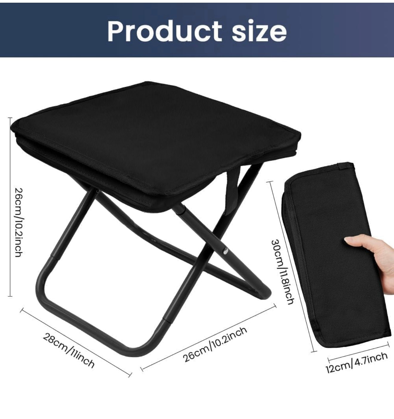 Folding Stool, Mini Outdoor Camping Stool, Portable Small Foldable Lightweight Hunting Seat with Zippered Carrying Bag, Folding Slacker Chairs for Fishing Travelling Picnics
