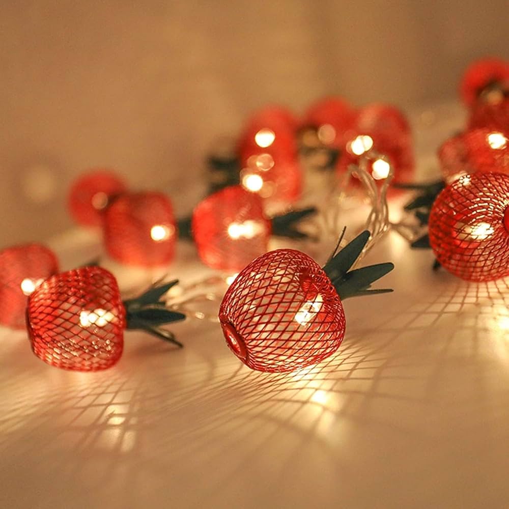 3 Meter 10 LED Apple Metal String Lights – Perfect for Indoor/Outdoor Decoration for Diwali, Christmas, Birthday, Navratri, and Valentine’s Day Gifts