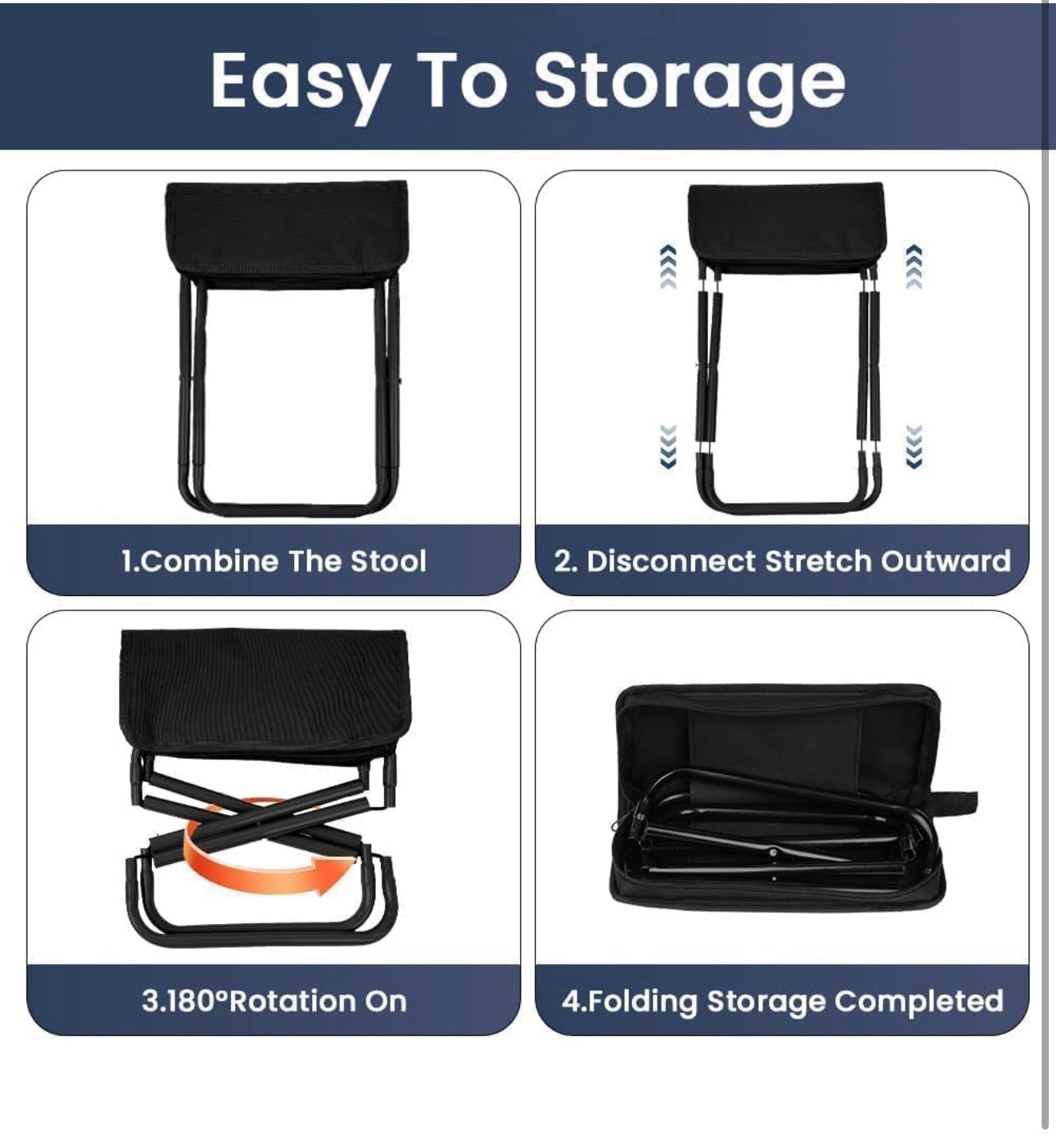 Folding Stool, Mini Outdoor Camping Stool, Portable Small Foldable Lightweight Hunting Seat with Zippered Carrying Bag, Folding Slacker Chairs for Fishing Travelling Picnics