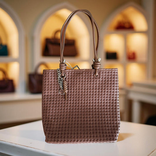 Imported Woven Tote Bag with Magnetic Closure