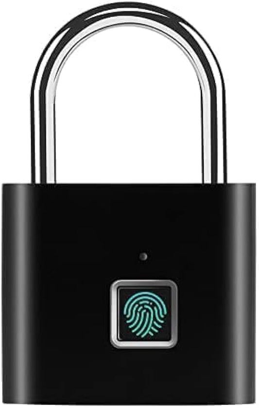 Smart Biometric Fingerprint Padlock – Keyless Security Lock with Up to 10 Fingerprint Storage, Rechargeable Battery & LED Indicator, Durable Waterproof Metal Design for Home