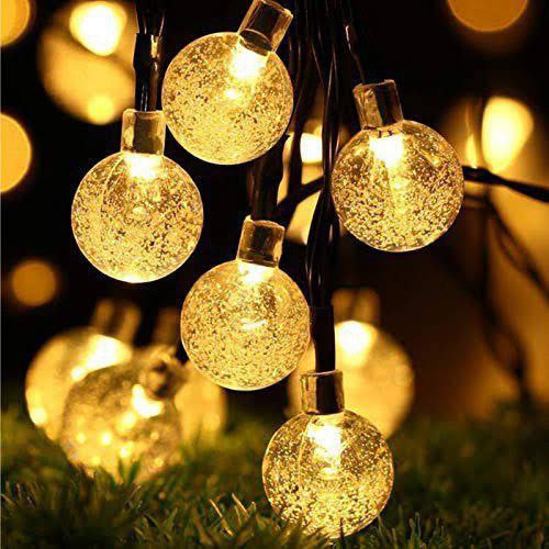 14 LED Crystal Bubble Ball String Lights | 4m Warm White | Diwali Christmas Xmas Home Décor Fairy String Light