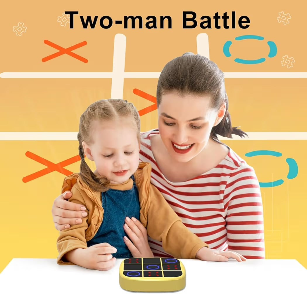 Tic Tac Toe Bolt Game 4-in-1 Handheld Portable Electronic Toy, Educational Board Games Puzzle for Kids and Adults, Perfect for Travel, Road Trips, and Birthday Gifts - Fun Memory Game