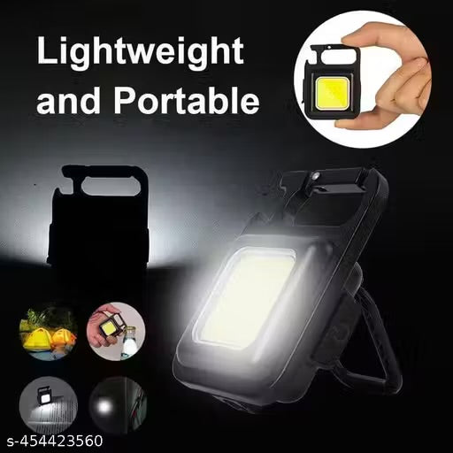 Multifunction Keychain LED Light with COB Floodlight, Bottle Opener & Magnetic Base – USB Rechargeable