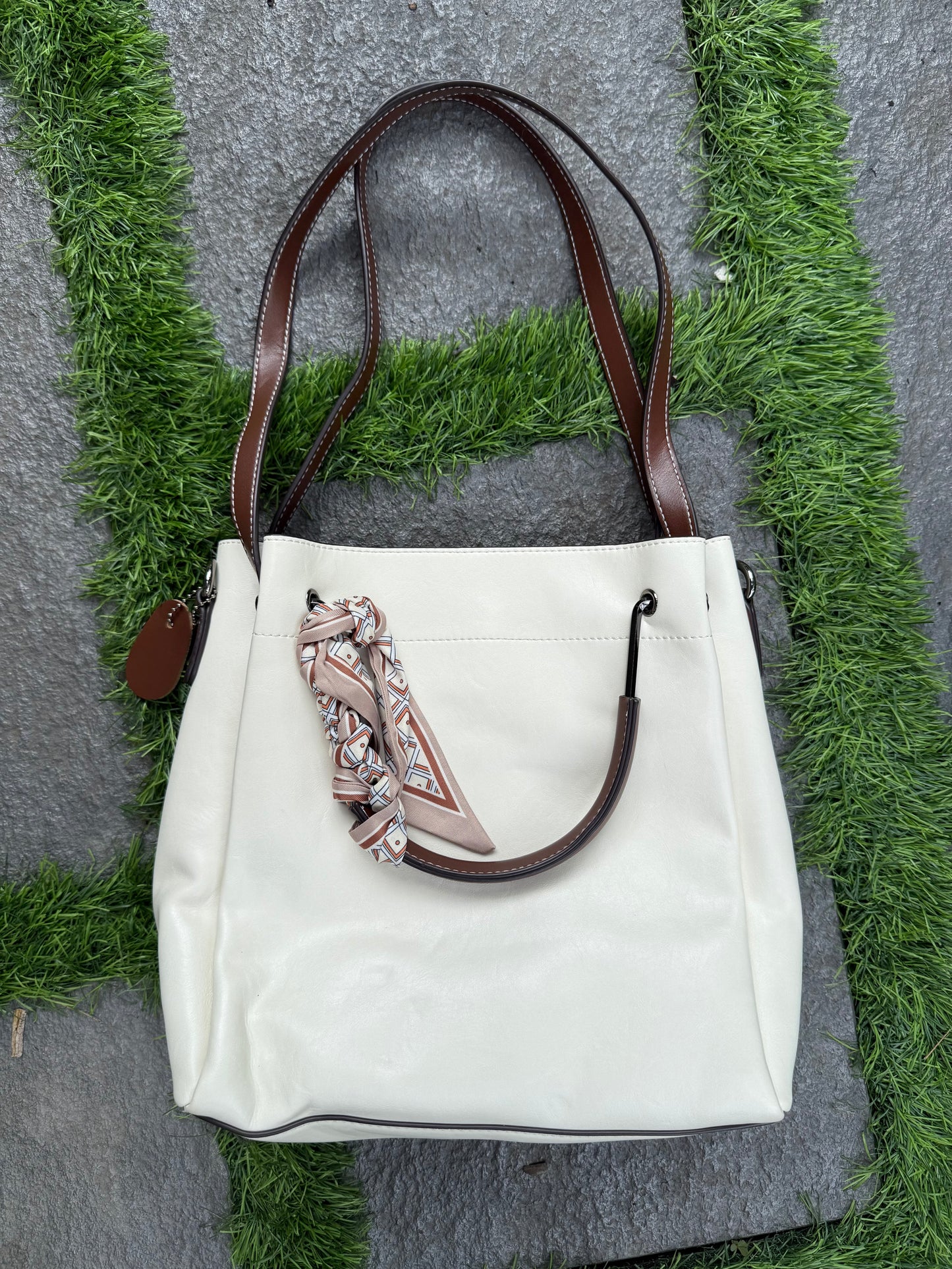 Elegant Dual-Tone Imported Handbag