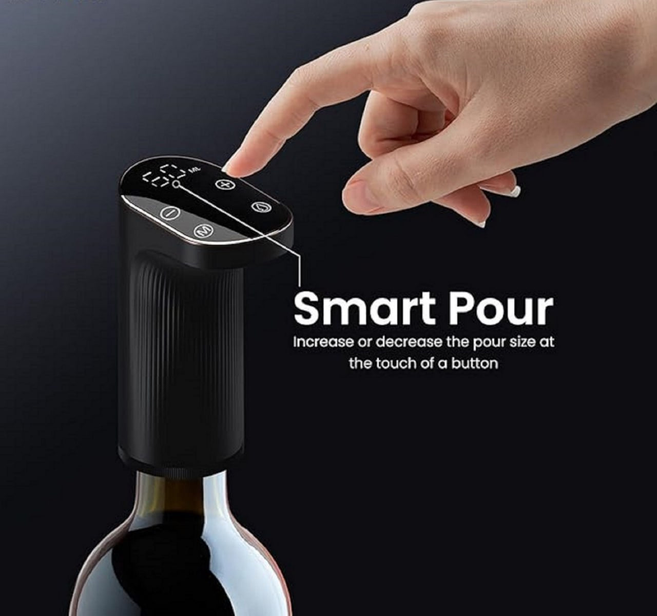 Smart Alcohol Dispenser and Wine Aerator, Peg Measurer Dispenses 1-999ML with Instant Wine Aeration and Self Cleaning