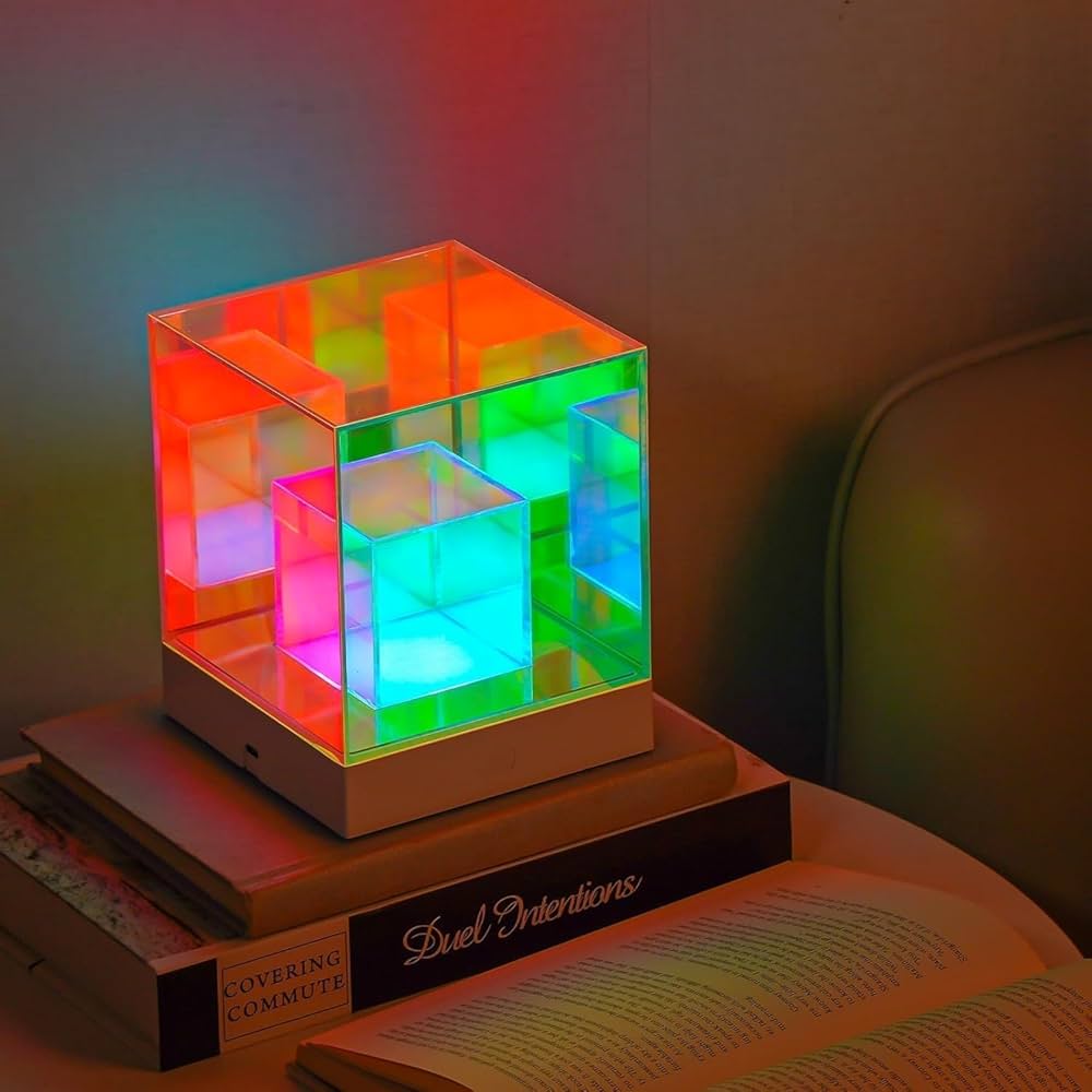 Infinity Cube Lamp | Cube Light | 3D Infinity Cube Lamp | 3D Infinity Cube Light | Table RGB LED Lamp | Table Lamp | 3D Infinity Light | LED Cube Table Lamp | DIY Cube Mirror Lamp
