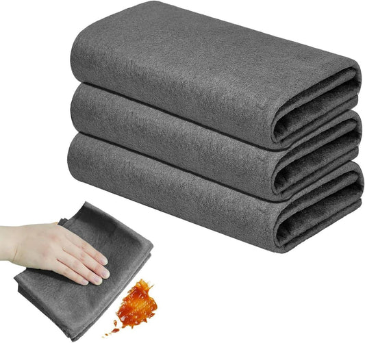 Magic Cleaning Cloth – Reusable Microfiber Cloths (30x30cm), Lint-Free & Streak-Free Miracle Cleaning Towels for Dusting, Drying, Kitchen, Glass & Tea Towels (Pack of 3)
