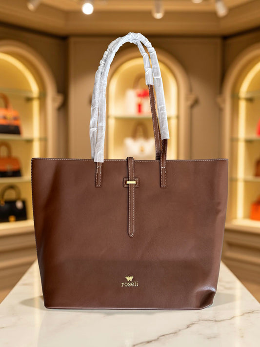 Roseli Classic Leather-Finish Tote Bag