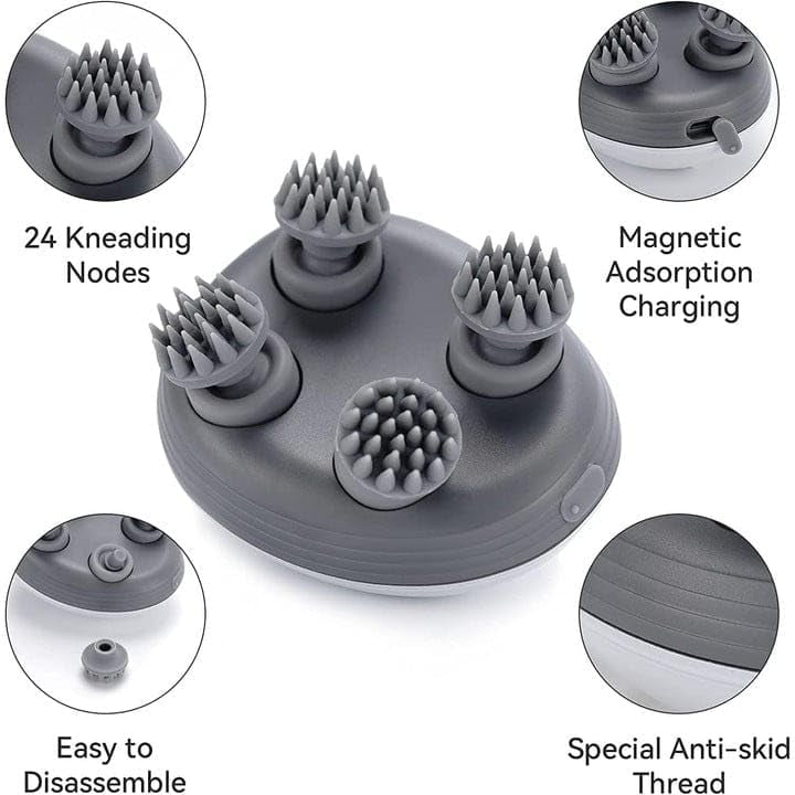 Gadgets World Head Massager, Scalp Massager for Hair Growth, Head Massage with Kneading Technique, Multicolour