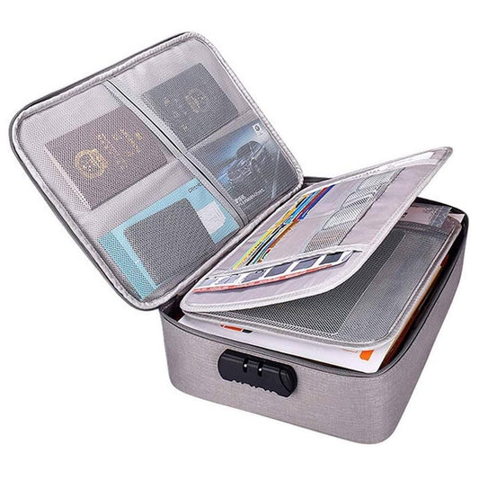 Document Organizer Bag Multilayer Travel File Organiser Document Storage Bag with Lock Waterproof File Folders Certificates A4 Document file organizer Safe Pouch for Home Office Travel