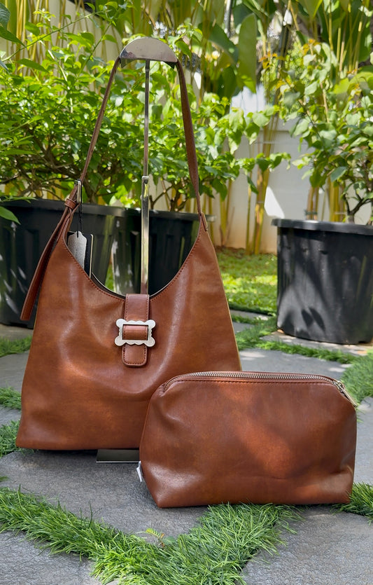 Elegant Leather Finish Bag Combo