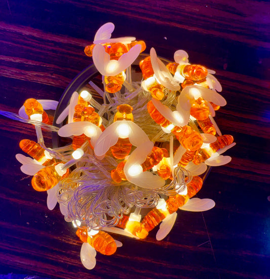 Honey Bee String Lights for Indoor Outdoor Decoration Diwali Light for Party Birthday Diwali Christmas Navratri Valentine Gift Home Decoration Light